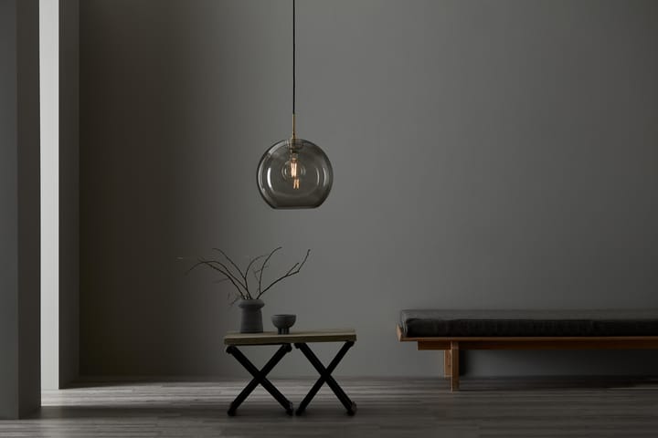 Lampadario Gloria Ø 32 cm, ottone-vetro fumé Belid
