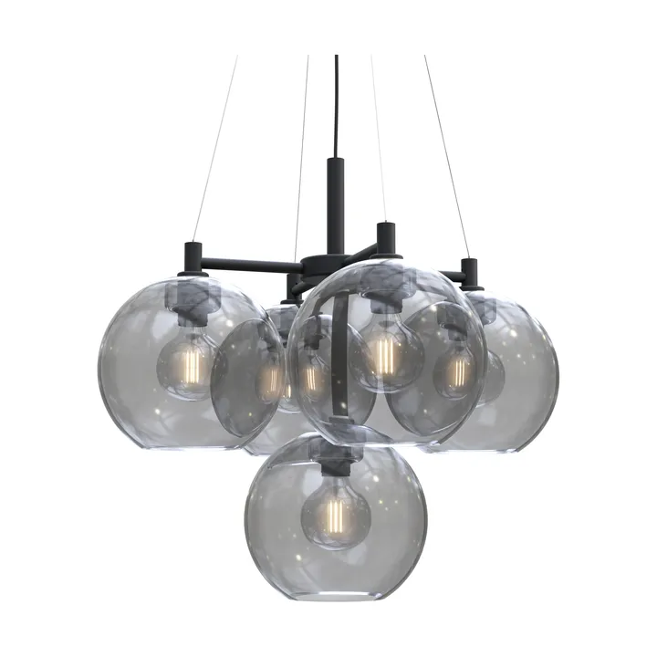 Lampadario Gloria Ø67 cm - Nero-vetro fumé - Belid