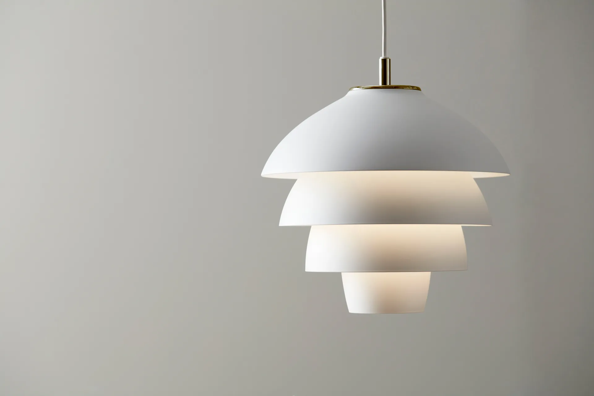 Lampadario Valencia Ø31,8, Bianco opaco-ottone Belid