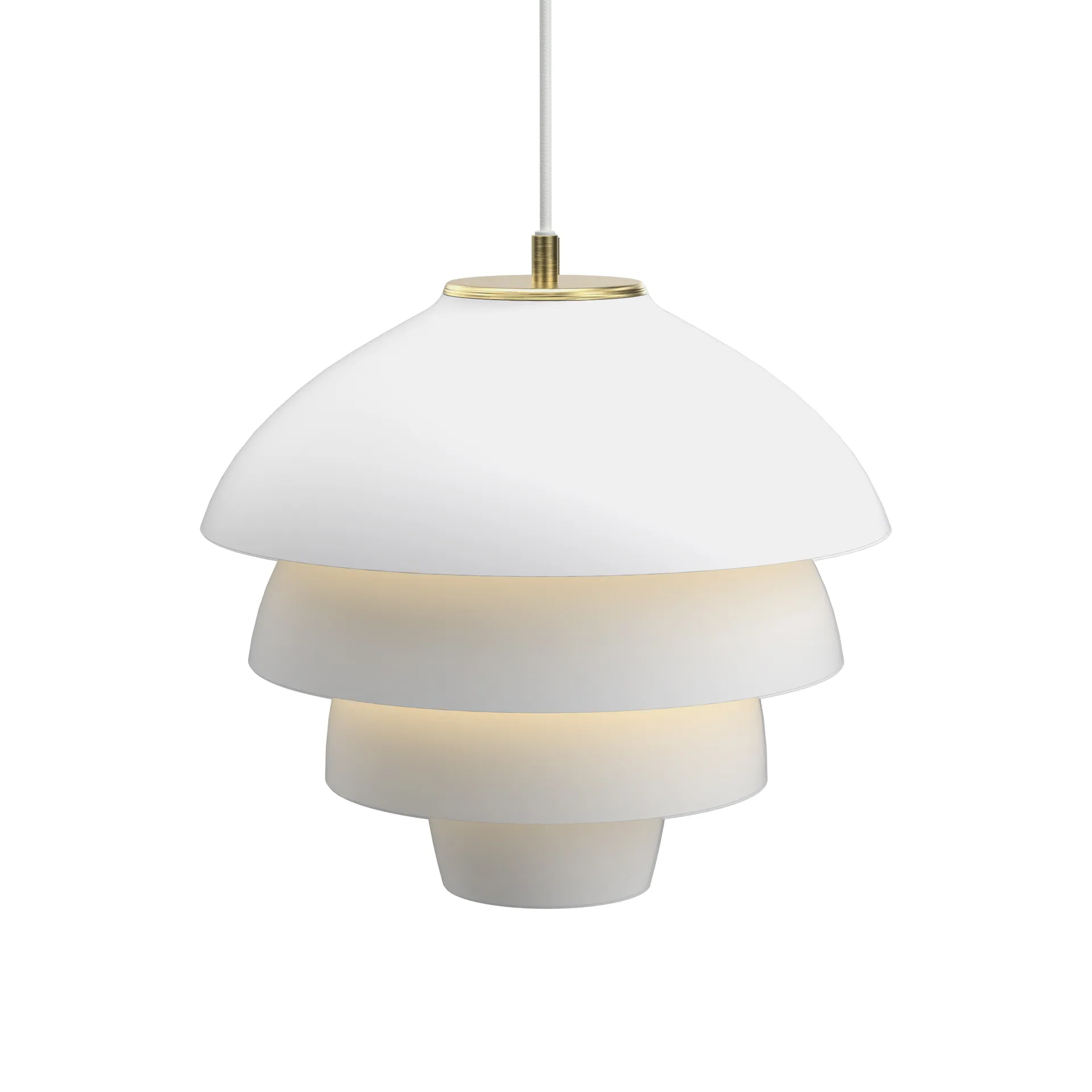 Lampadario Valencia Ø42 cm, Bianco opaco-ottone Belid