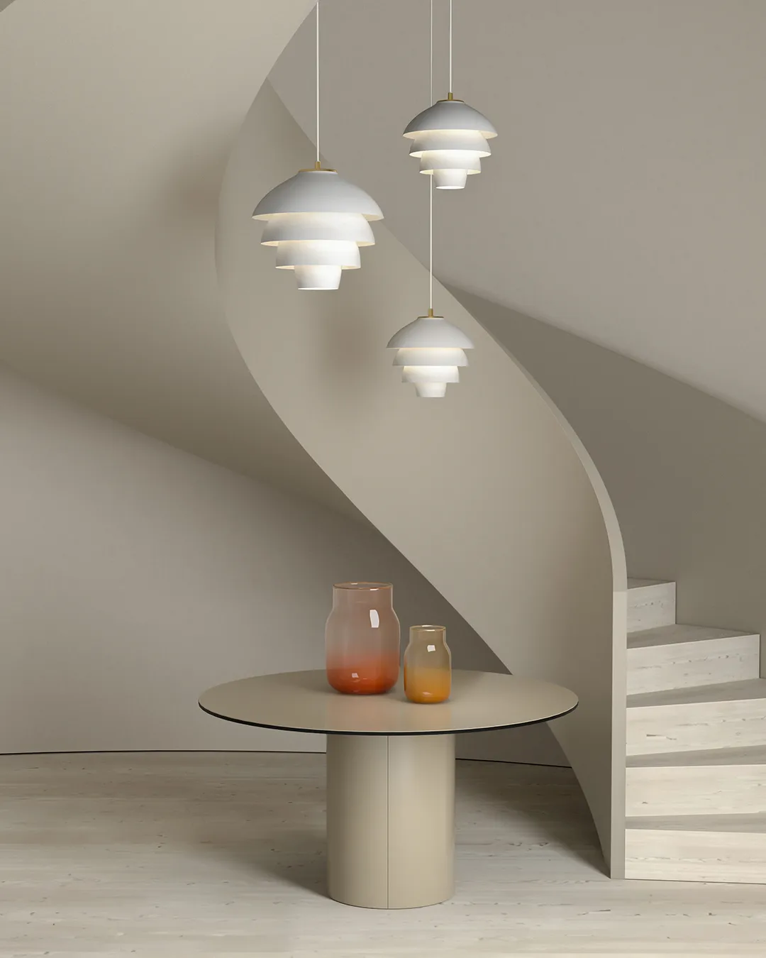 Lampadario Valencia Ø42 cm, Bianco opaco-ottone Belid