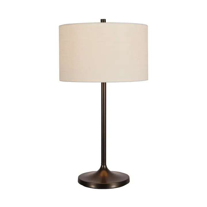 Soft lampada da tavolo - Lino bianco-bronzo metallico, Ø34x64 cm - Belid