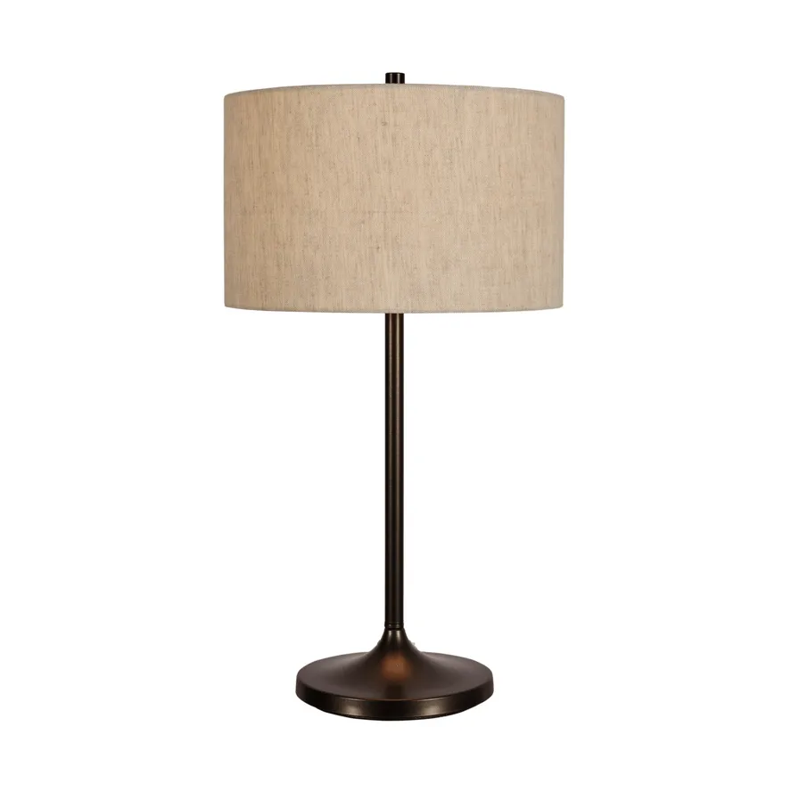 Soft lampada da tavolo, Lino naturale-bronzo metallico, Ø34x64 cm Belid