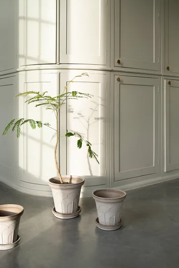 Fleur vaso con sottovaso 2 pezzi - Grey, Ø16 cm - Bergs Potter