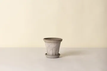 Fleur vaso con sottovaso 2 pezzi - Grey, Ø16 cm - Bergs Potter