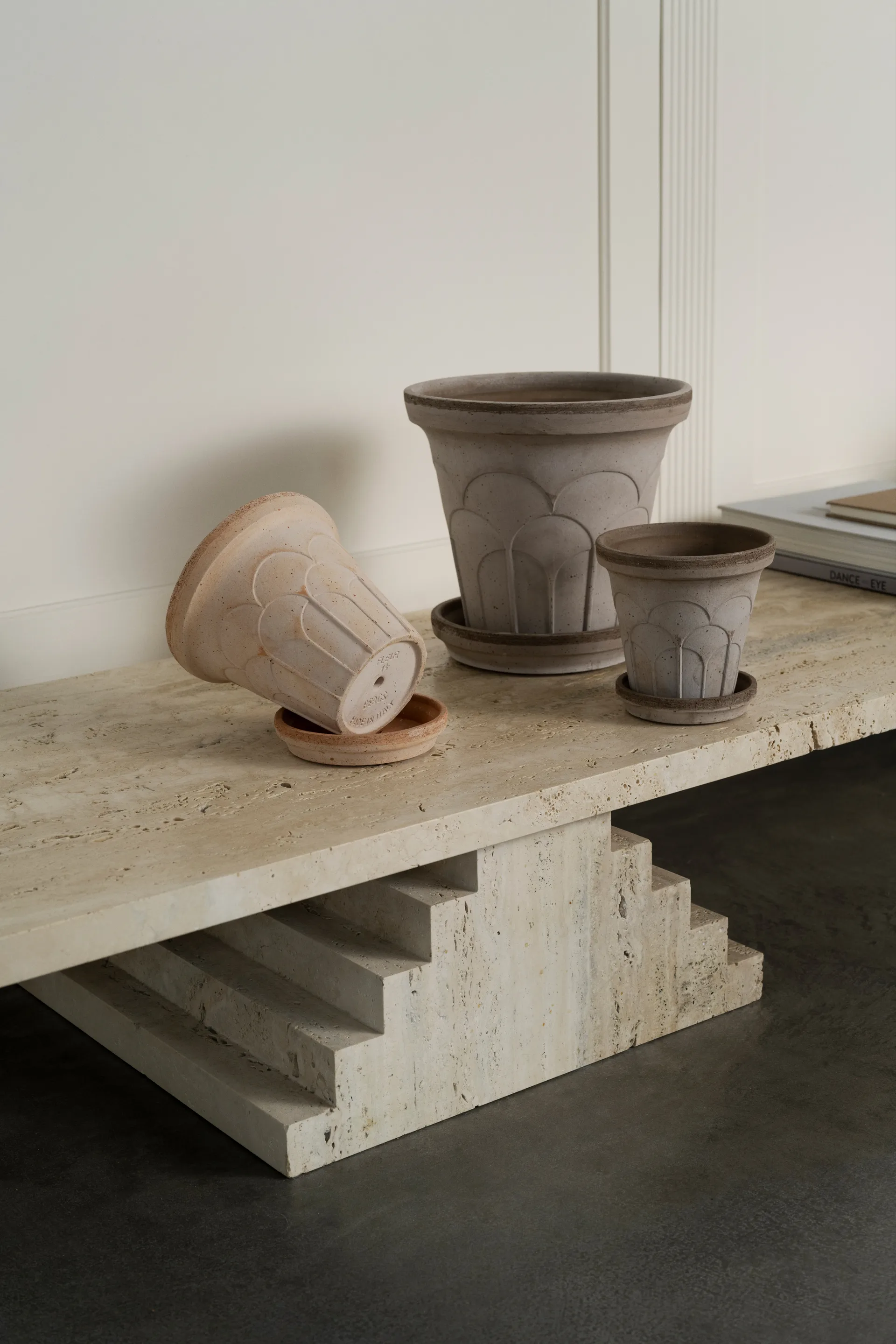 Fleur vaso con sottovaso 2 pezzi, Grigio, Ø12 cm Bergs Potter