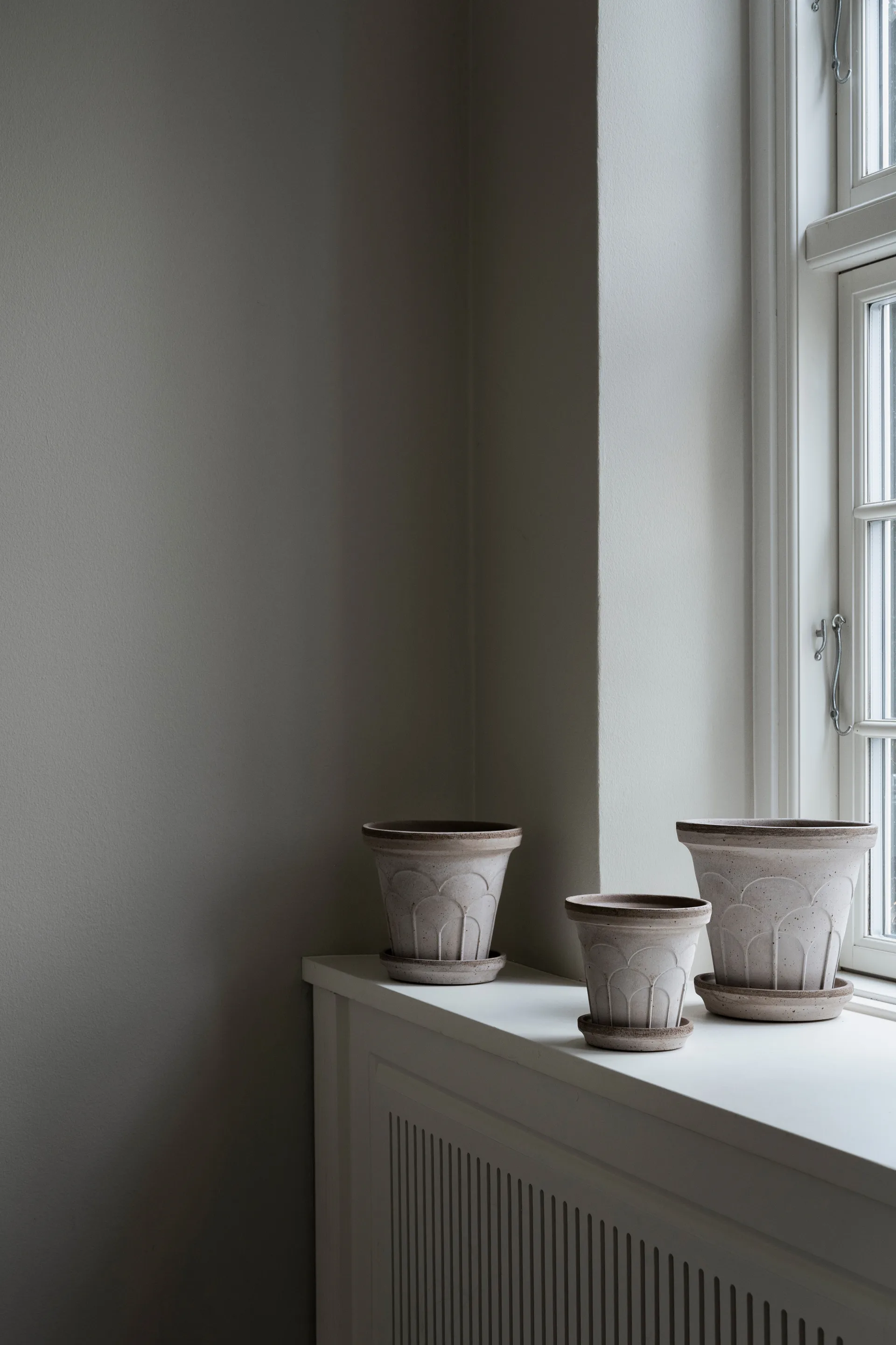 Fleur vaso con sottovaso 2 pezzi, Grigio, Ø12 cm Bergs Potter