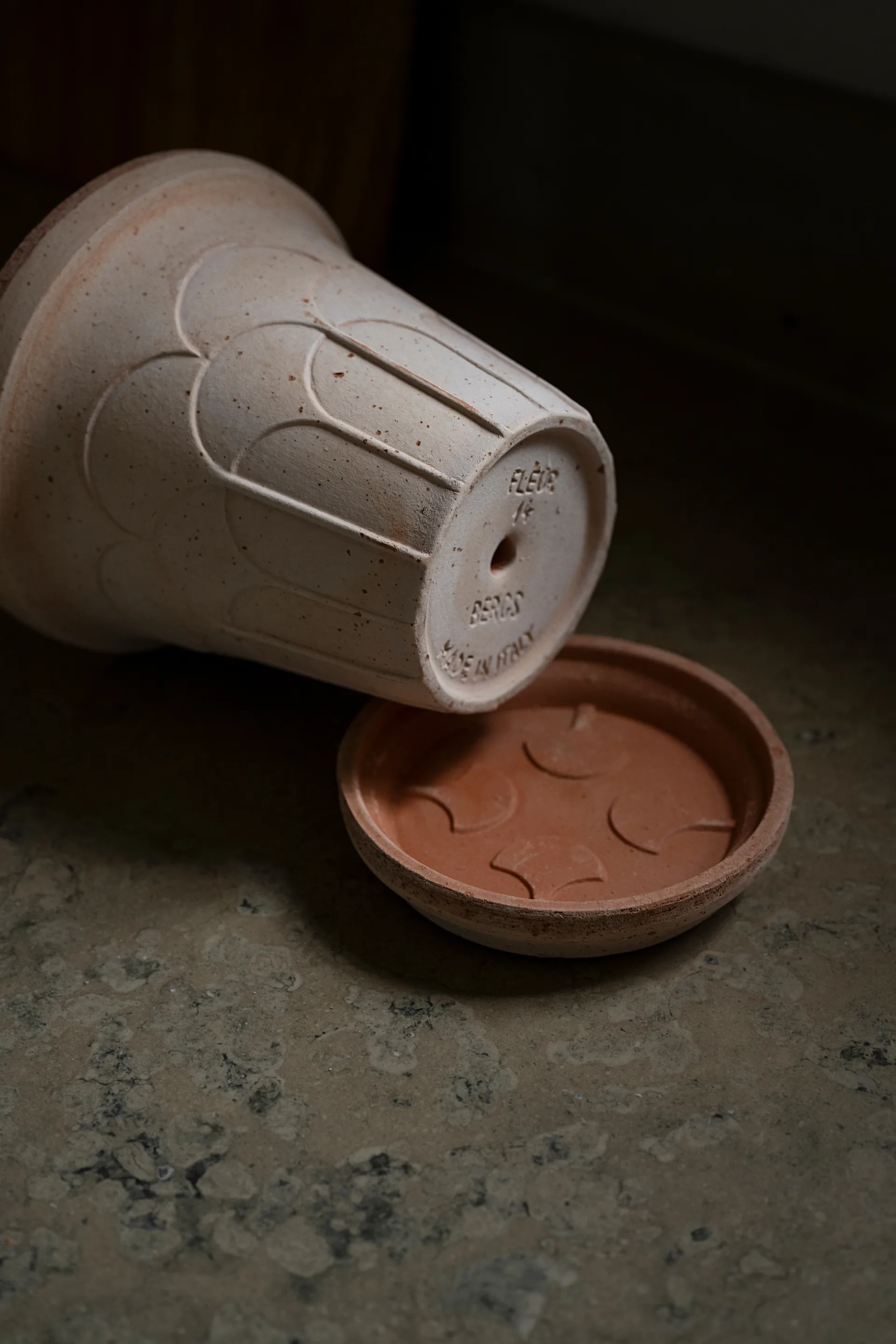 Fleur vaso con sottovaso 2 pezzi, Rosa, Ø14 m Bergs Potter