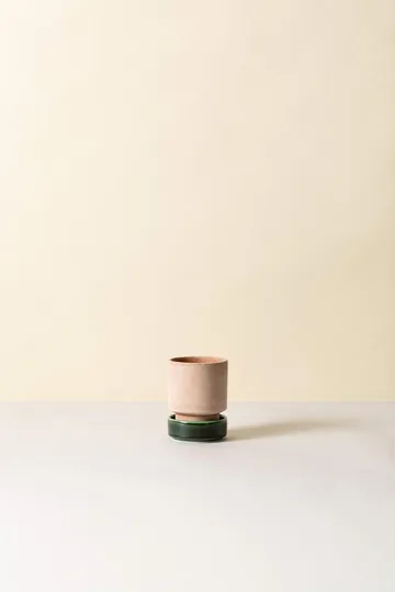 Hoff vaso 2-pack - Ø8 cm, Raw Rosa-Emerald Green - Bergs Potter