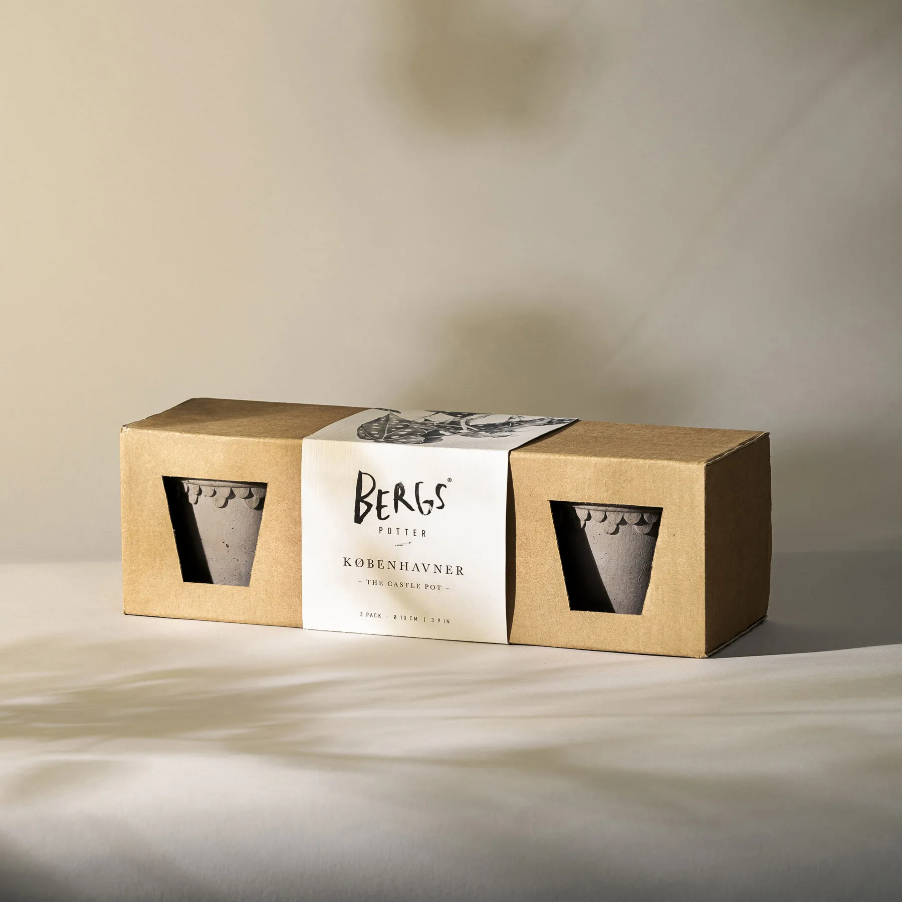 Set di 3 vasi Køpenhamn Ø10 cm, Grigio Bergs Potter