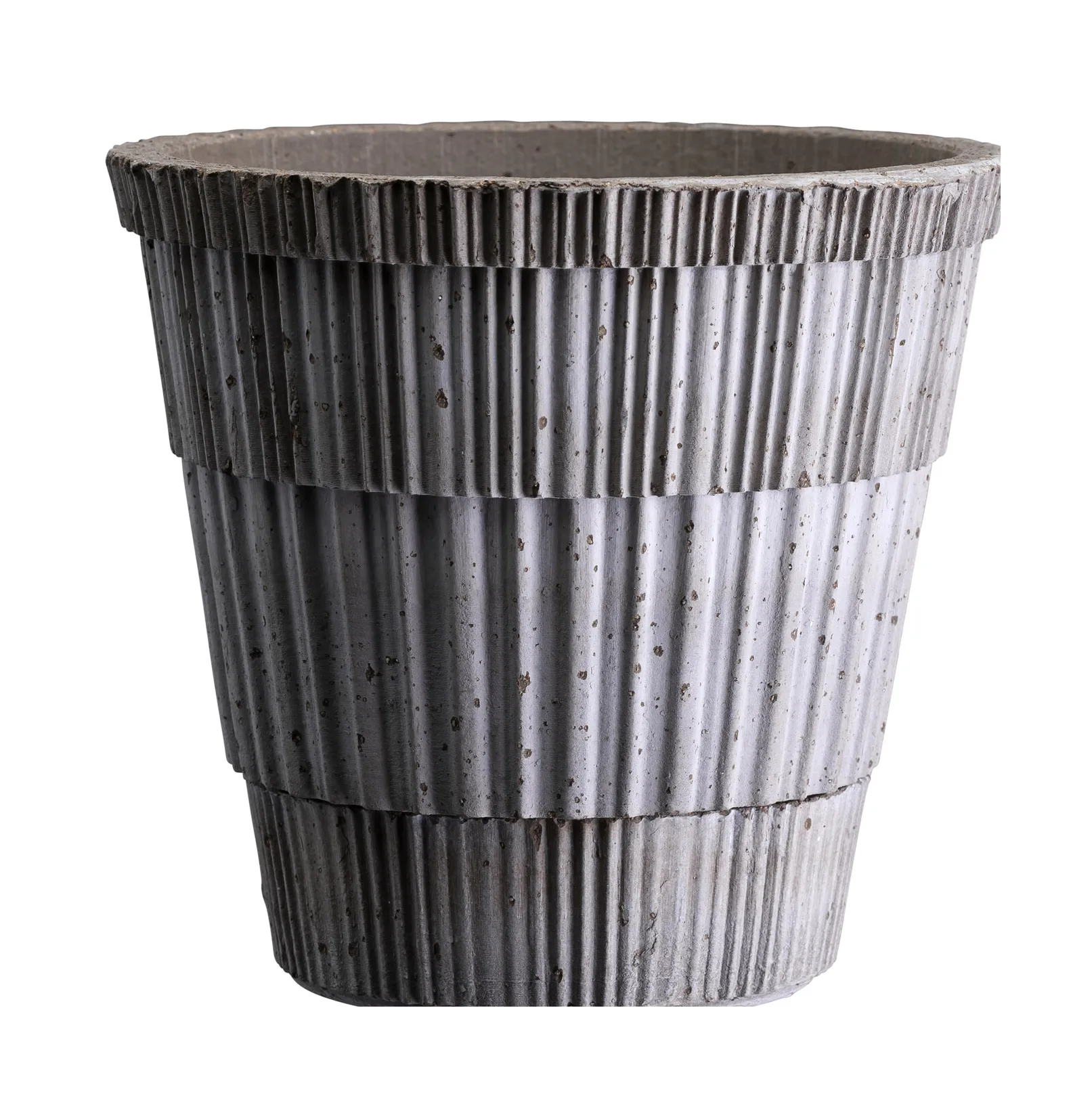 Vaso Atlas raw con sottovaso, Grigio, Ø14 cm Bergs Potter