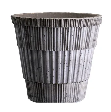 Vaso Atlas raw con sottovaso - Grigio, Ø14 cm - Bergs Potter