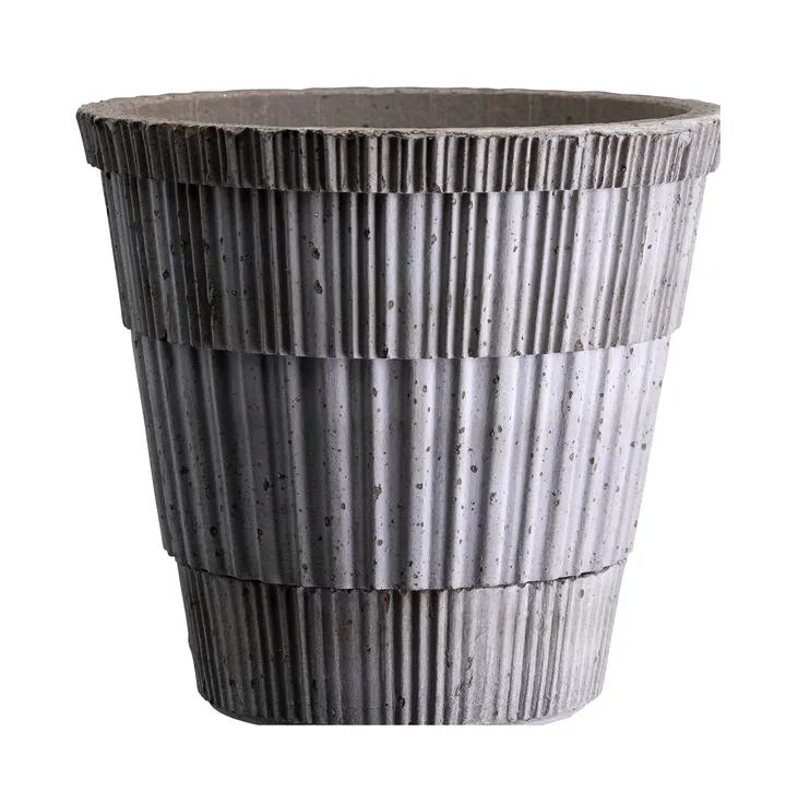 Vaso Atlas raw con sottovaso - Grigio, Ø14 cm - Bergs Potter