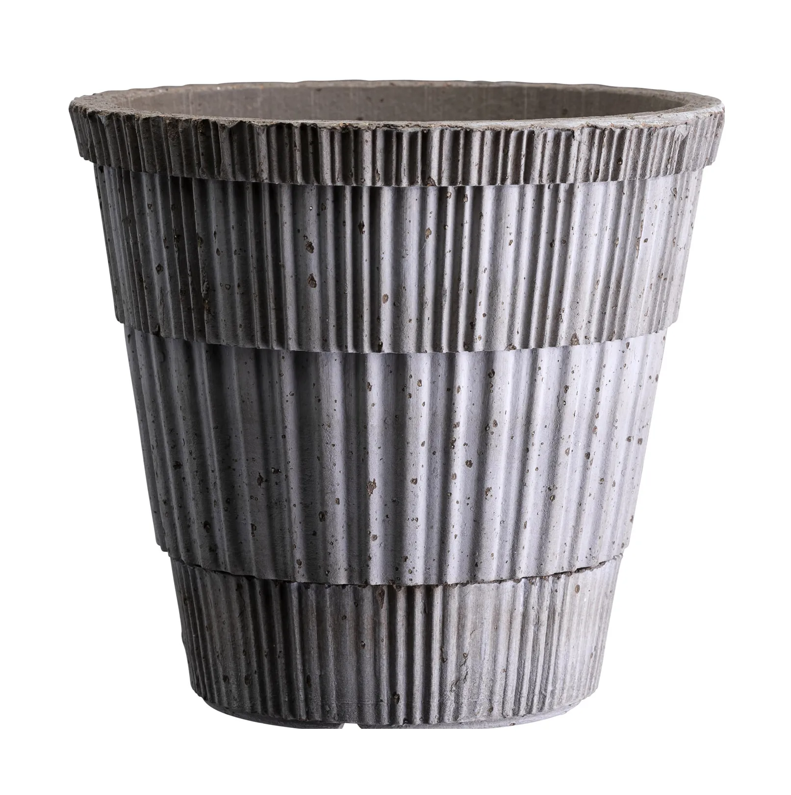 Vaso Atlas raw con sottovaso, Grigio, Ø18 cm Bergs Potter