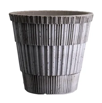 Vaso Atlas raw con sottovaso - Grigio, Ø18 cm - Bergs Potter