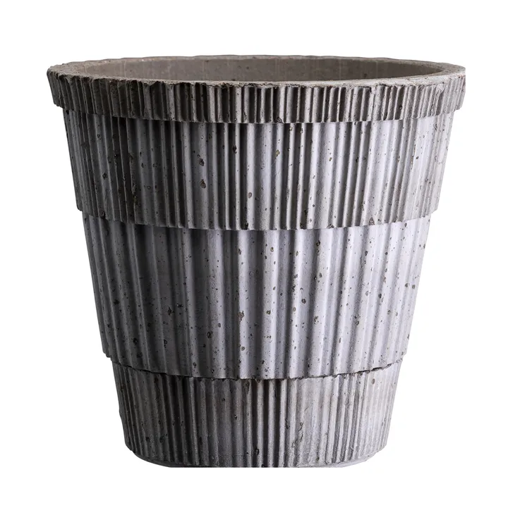 Vaso Atlas raw con sottovaso - Grigio, Ø21 cm - Bergs Potter