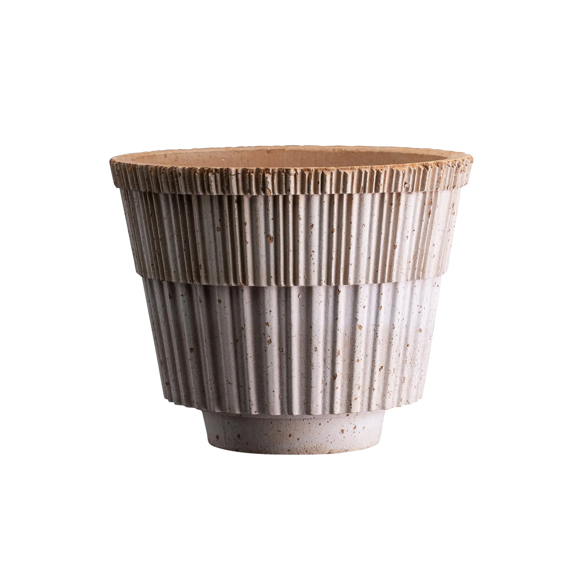 Vaso Atlas raw con sottovaso, Rosa, Ø14 cm Bergs Potter