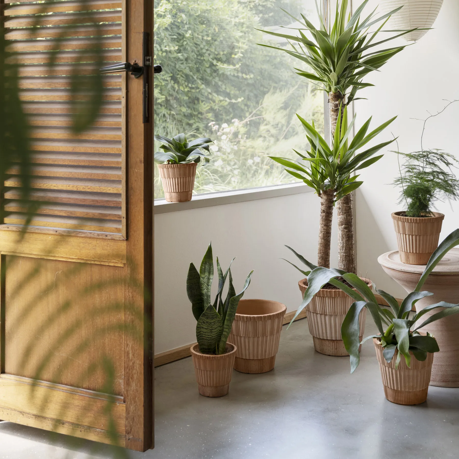 Vaso Atlas raw con sottovaso, Rosa, Ø16 cm Bergs Potter