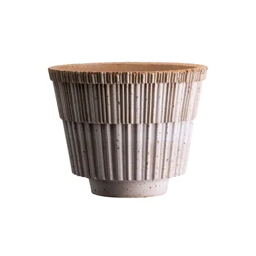 Vaso Atlas raw con sottovaso - Rosa, Ø21 cm - Bergs Potter