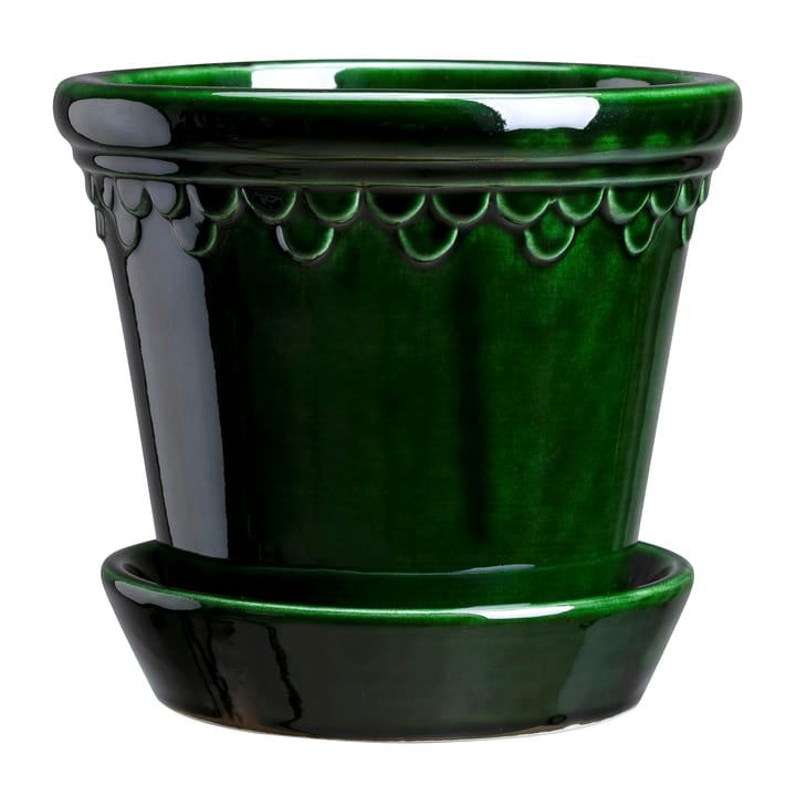 Vaso da fiori Copenhagen smaltato Ø 10 cm - Verde - Bergs Potter