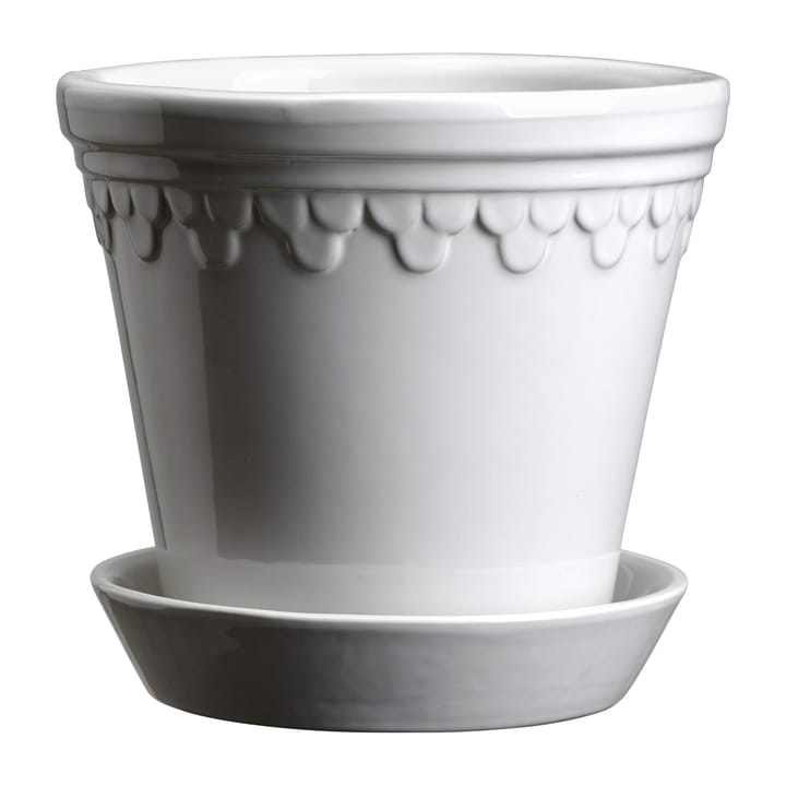 Vaso da fiori Københavner smaltato, Ø 12 cm - Bianco minerale - Bergs Potter