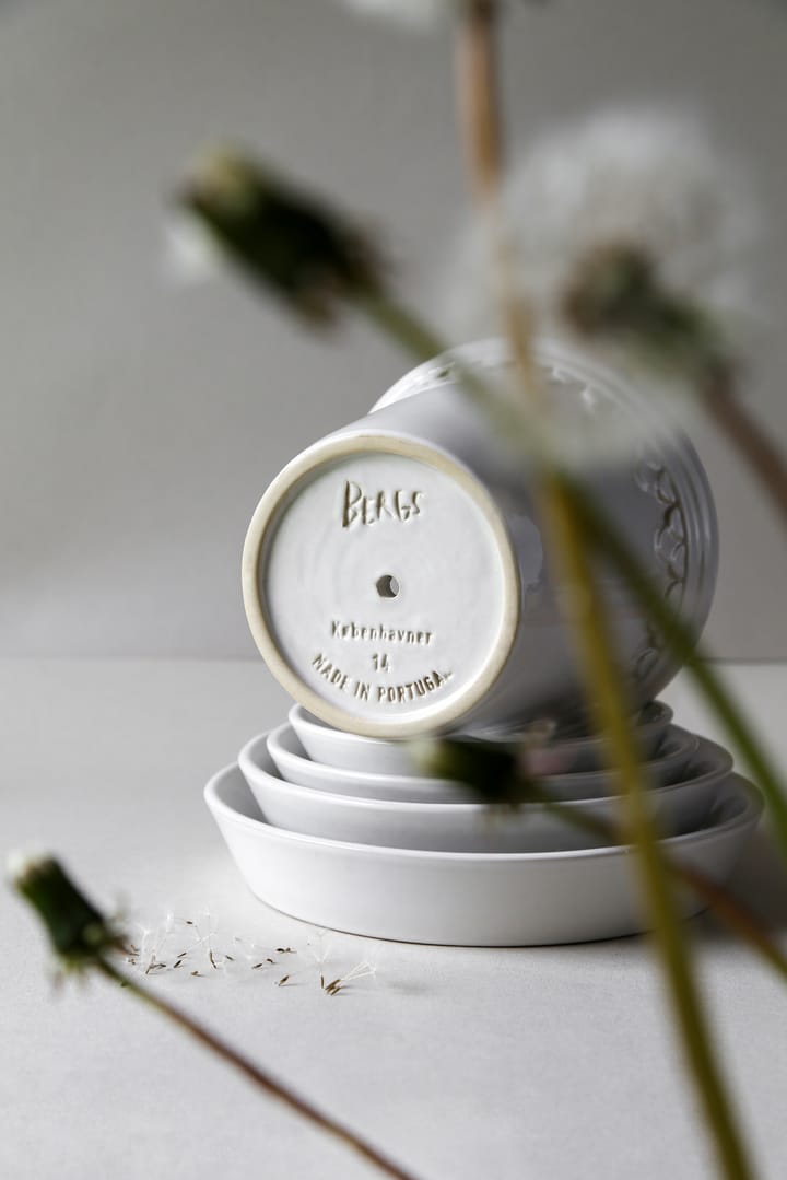 Vaso da fiori Københavner smaltato, Ø 12 cm, Bianco minerale Bergs Potter