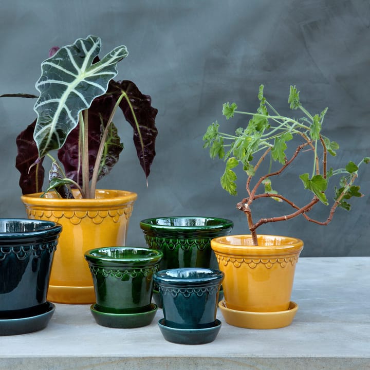 Vaso da fiori Københavner smaltato, Ø 12 cm, verde Bergs Potter