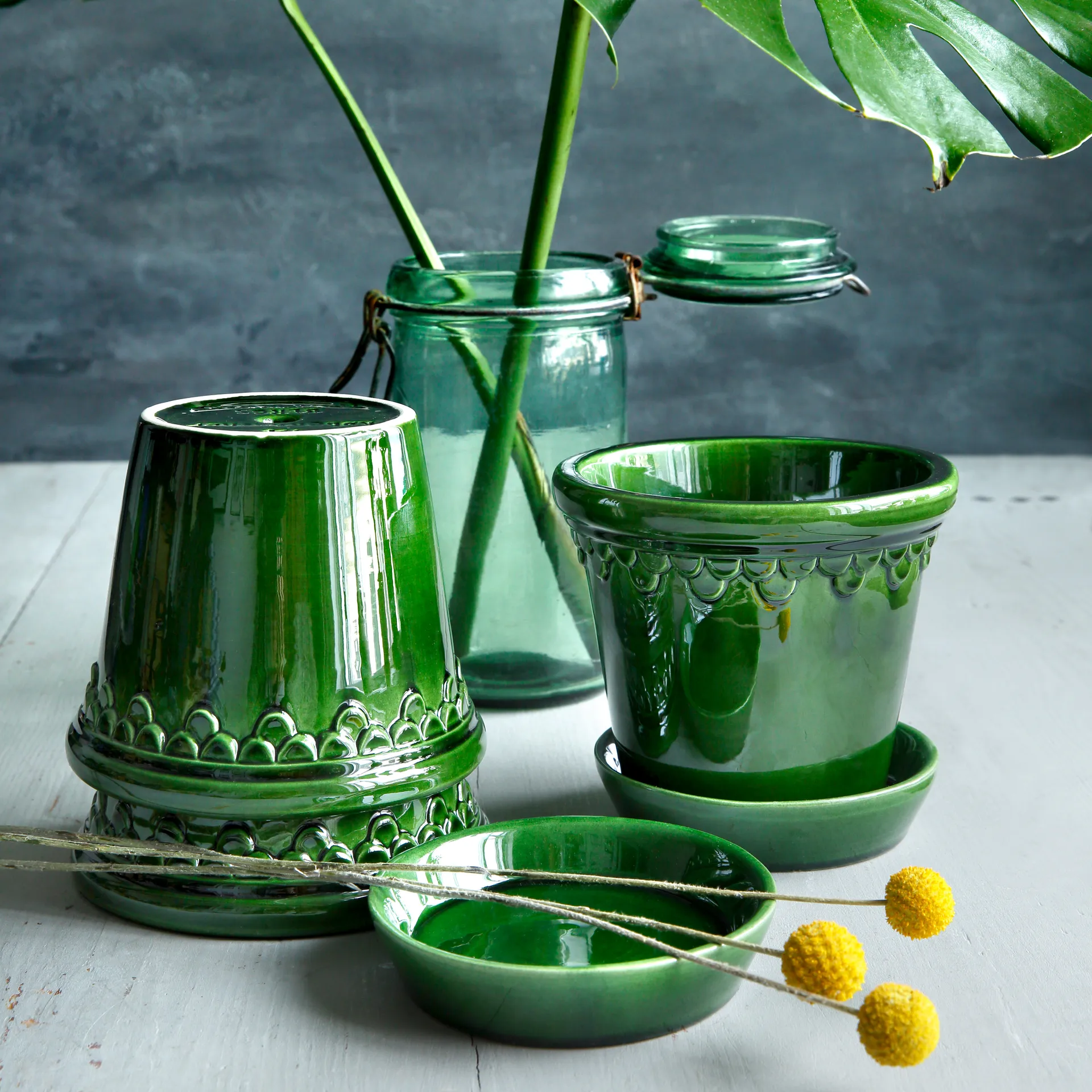 Vaso da fiori Københavner smaltato Ø 14 cm, verde Bergs Potter