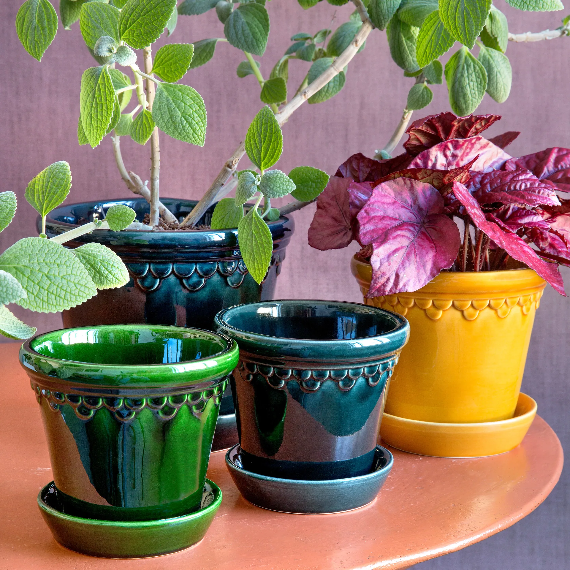 Vaso da fiori Københavner smaltato Ø 14 cm, verde Bergs Potter