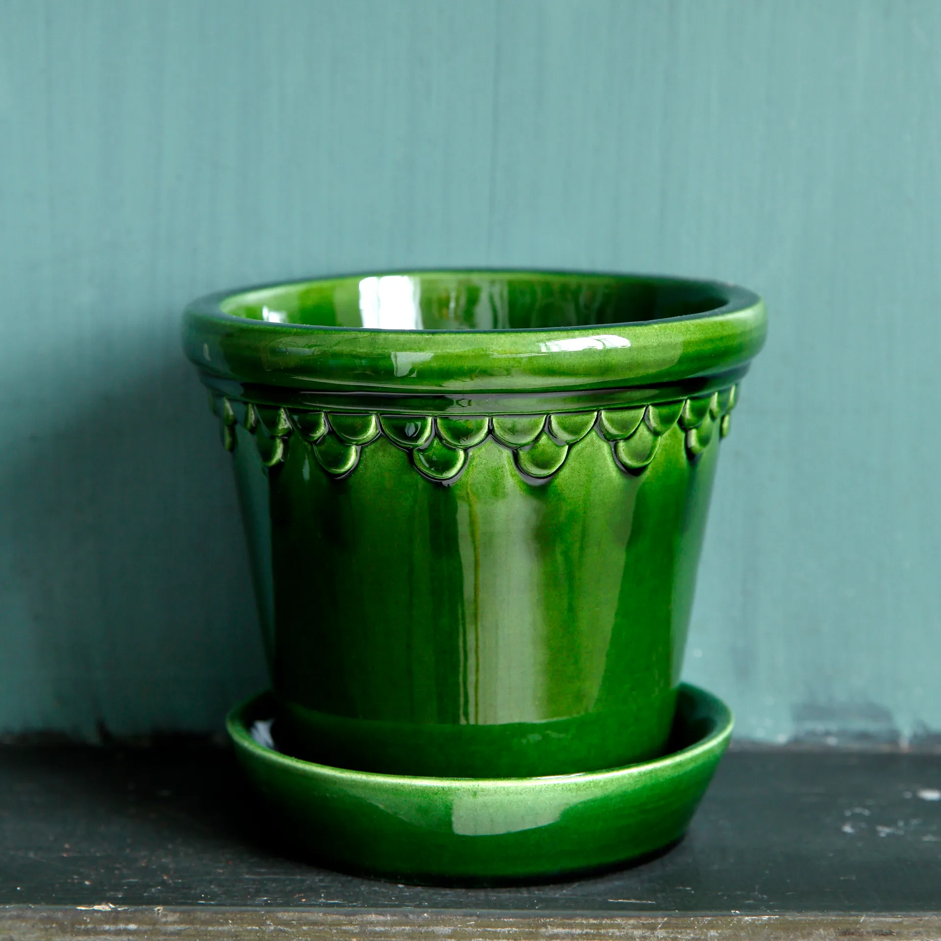 Vaso da fiori Københavner smaltato Ø 16 cm, Verde Bergs Potter