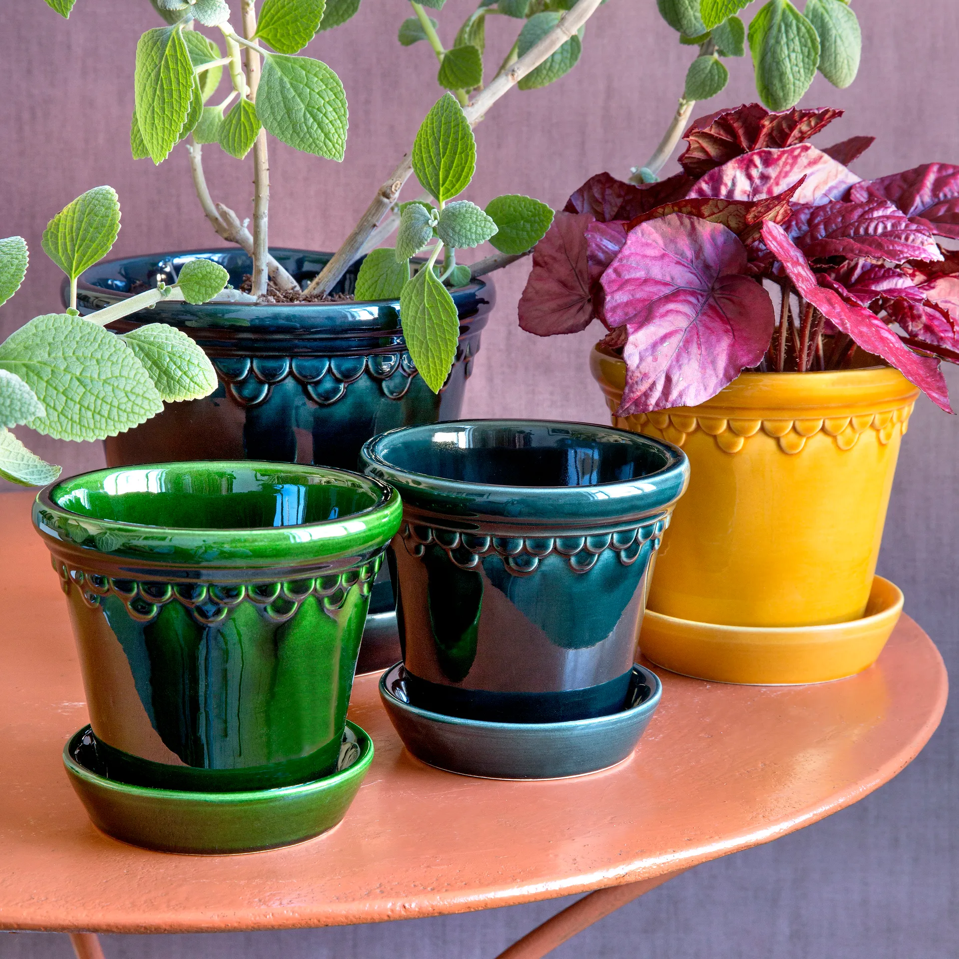 Vaso da fiori Københavner smaltato Ø 18 cm, Giallo Bergs Potter