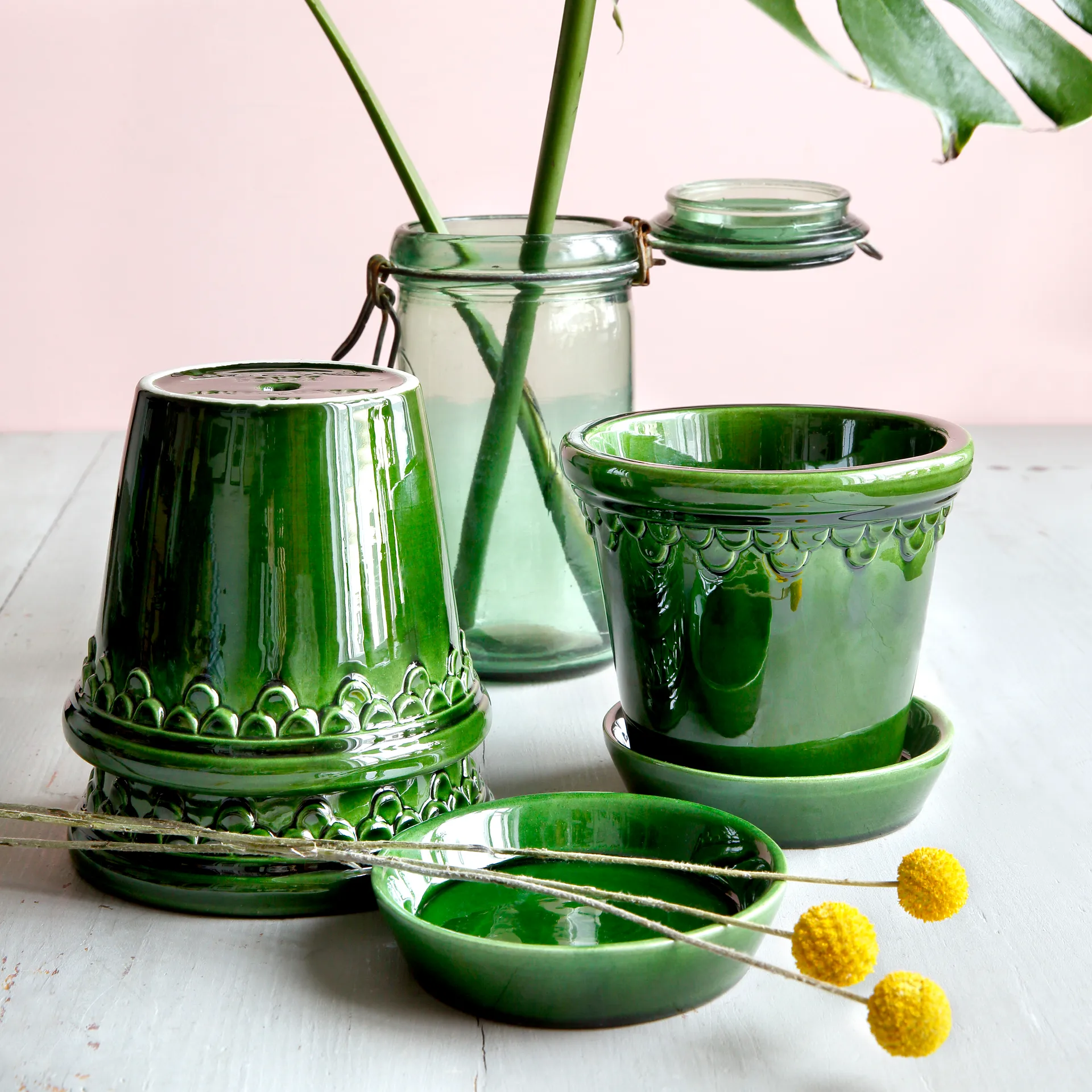 Vaso da fiori Københavner smaltato Ø 18 cm, Verde Bergs Potter
