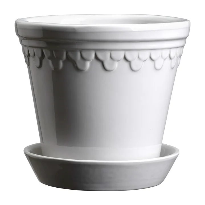 Vaso da fiori Københavner smaltato - Mineral White, Ø12 cm - Bergs Potter