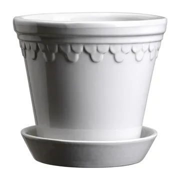 Vaso da fiori Københavner smaltato - Mineral White, Ø25 cm - Bergs Potter