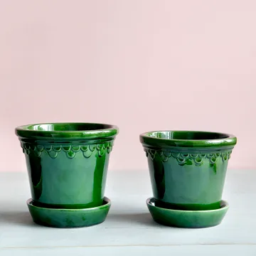 Vaso da fiori Københavner smaltato - Verde, Ø16 cm - Bergs Potter