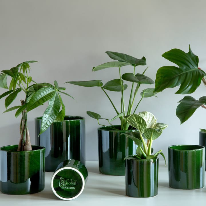 Vaso da fiori Romeo smaltato Ø 13 cm - verde - Bergs Potter