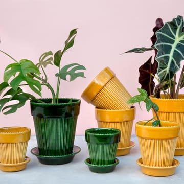 Vaso da fiori smaltato Simona Ø 16 cm - Verde - Bergs Potter