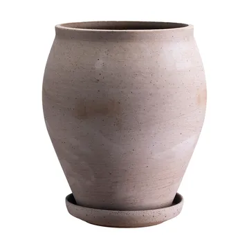 Vaso Delphi con sottovaso, 2 pezzi - Grigio, Ø22 cm, alto - Bergs Potter