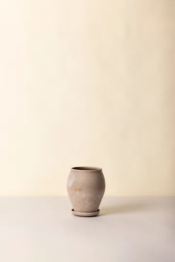 Vaso Delphi con sottovaso, 2 pezzi - Grigio, Ø22 cm, alto - Bergs Potter