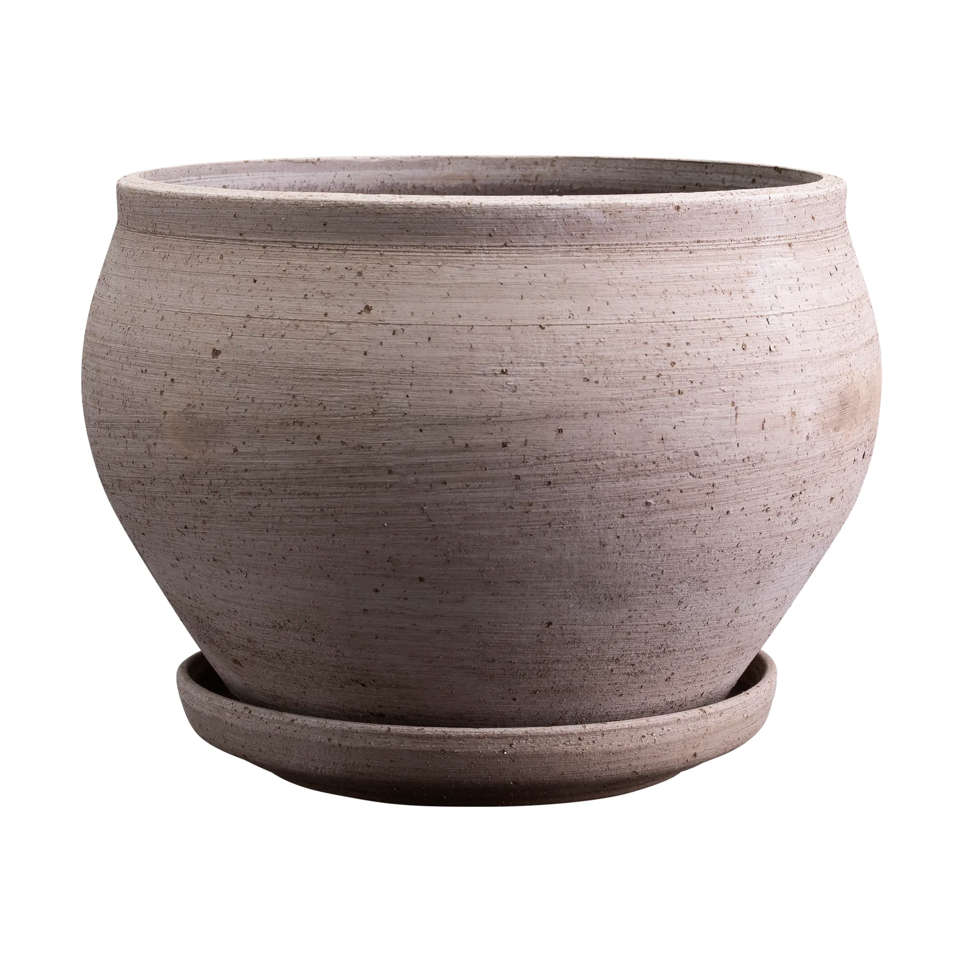 Vaso Delphi con sottovaso, 2 pezzi, Grigio, Ø24 cm, basso Bergs Potter