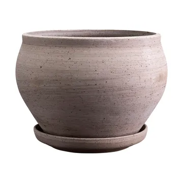 Vaso Delphi con sottovaso, 2 pezzi - Grigio, Ø24 cm, basso - Bergs Potter