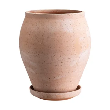 Vaso Delphi con sottovaso, 2 pezzi - Rosa, Ø22 cm, alto - Bergs Potter