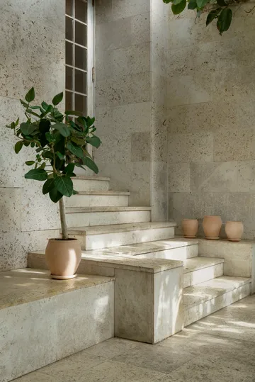 Vaso Delphi con sottovaso, 2 pezzi - Rosa, Ø22 cm, alto - Bergs Potter