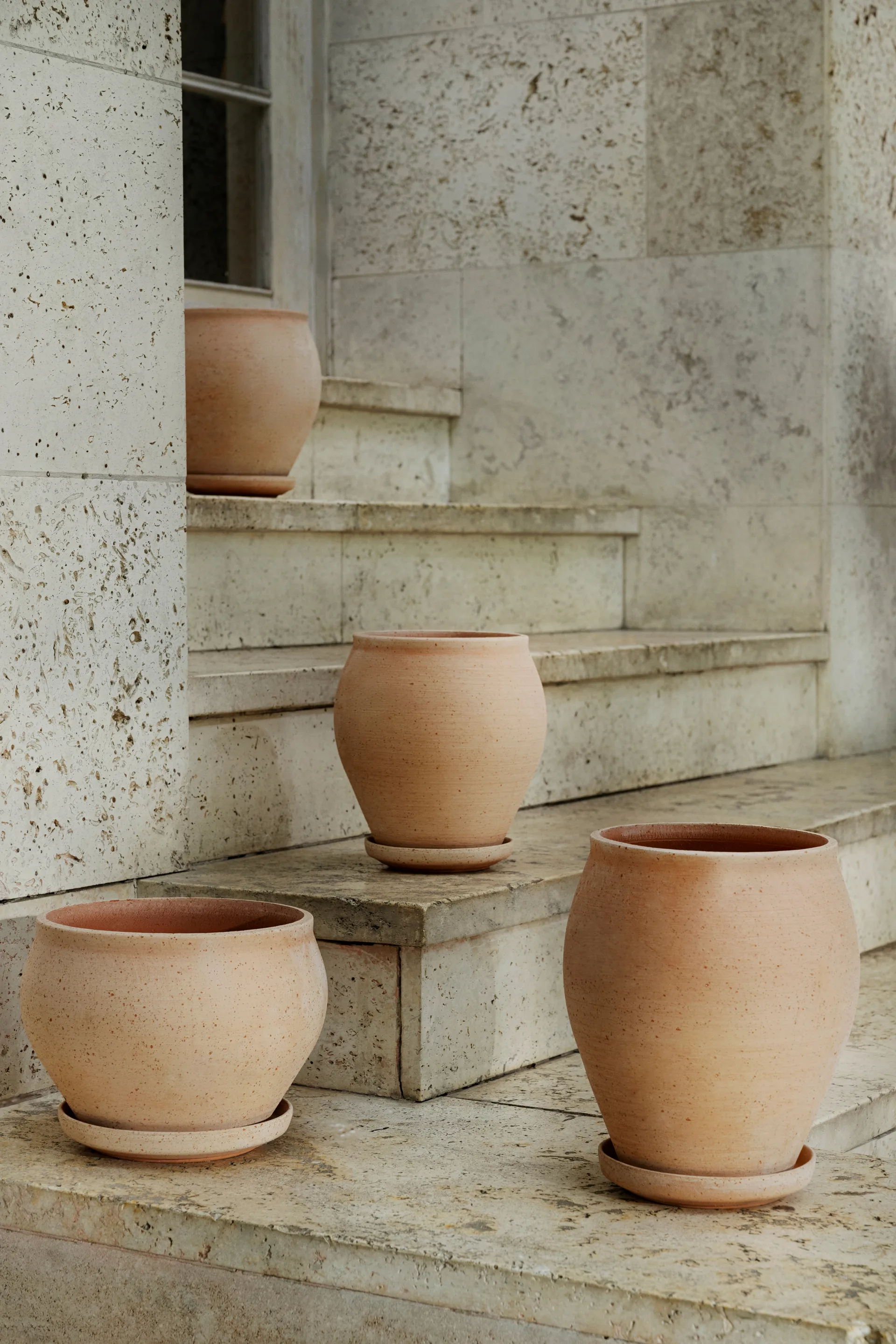 Vaso Delphi con sottovaso, 2 pezzi, Rosa, Ø22 cm, alto Bergs Potter