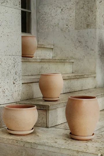 Vaso Delphi con sottovaso, 2 pezzi - Rosa, Ø22 cm, alto - Bergs Potter