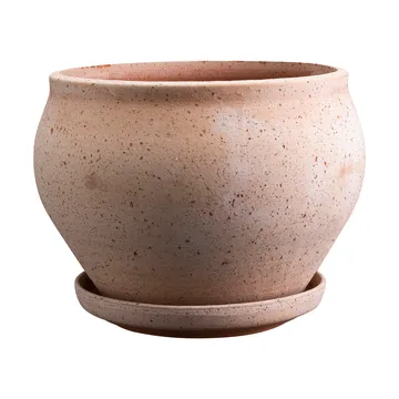 Vaso Delphi con sottovaso, 2 pezzi - Rosa, Ø24 cm, low - Bergs Potter