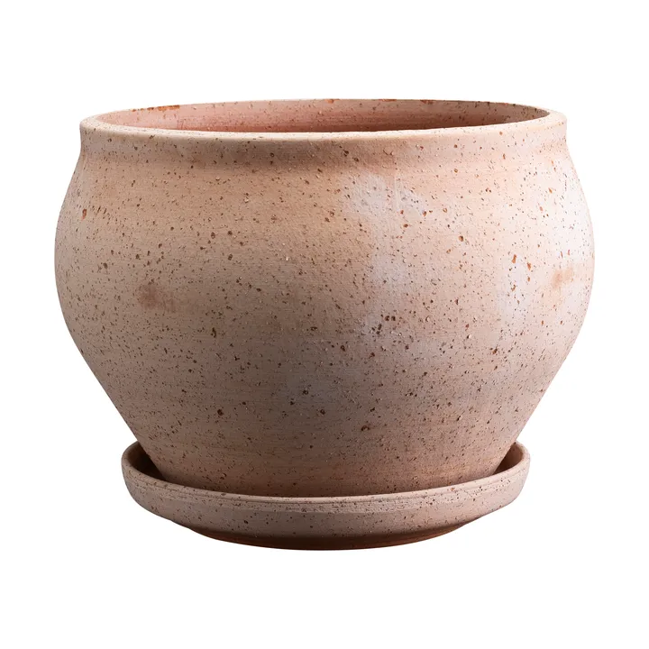 Vaso Delphi con sottovaso, 2 pezzi - Rosa, Ø24 cm, low - Bergs Potter