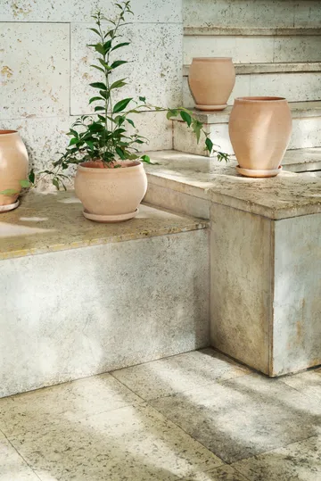 Vaso Delphi con sottovaso, 2 pezzi - Rosa, Ø24 cm, low - Bergs Potter