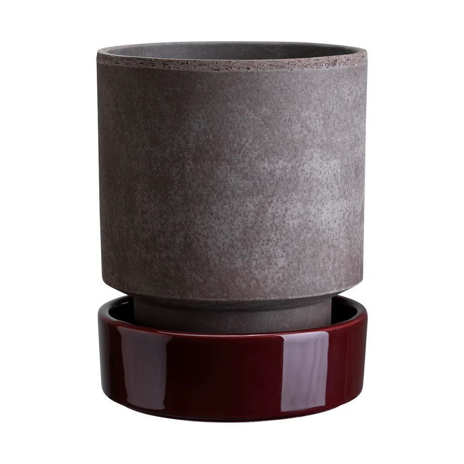 Vaso Hoff, Ø14 cm, Raw Grey-Deep Burgundy Bergs Potter