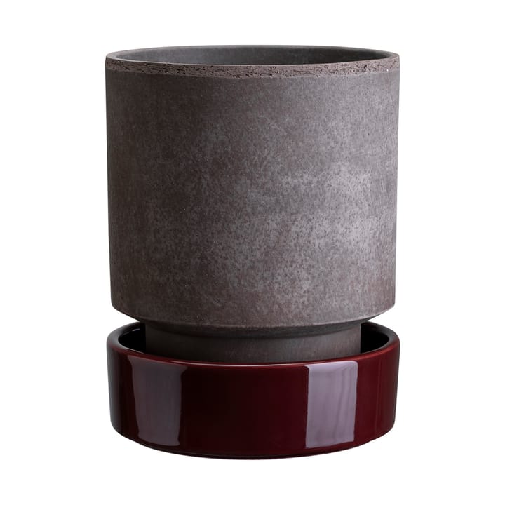 Vaso Hoff - Ø14 cm, Raw Grey-Deep Burgundy - Bergs Potter